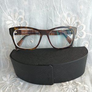 Prada VPR 22S 54 16 2AU 101 Eyeglass Frames Tortoise & Plaid ~ 54-16-140 ~W Case